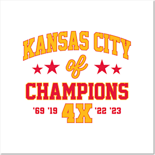 Super Bowl Champions 4x Kansas City Chiefs Ver.2 Posters and Art